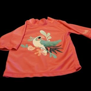 UV Skinz Pink Tropical Bird Pattern Top Size 4T